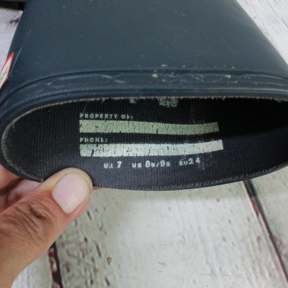 Hunter Kid's Classic Dark Green Rubber Rain Boots Size US B 8 G 9 - Picture 7 of 9